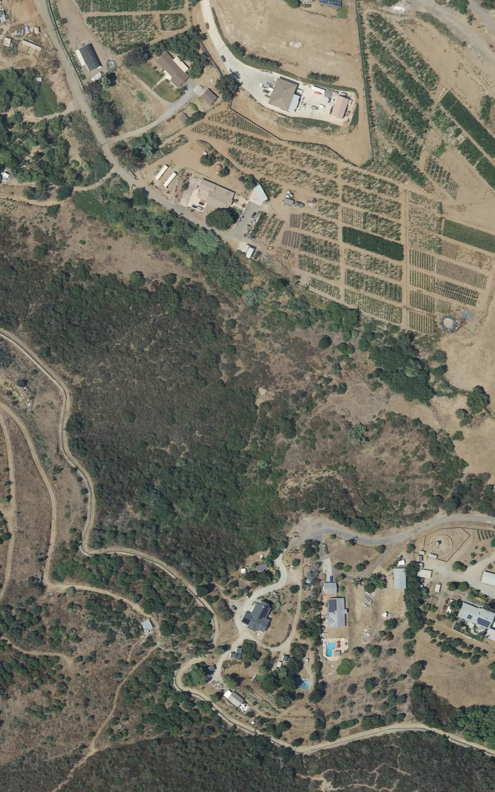 Satellite imagery of the parcel area in San Marcos, California